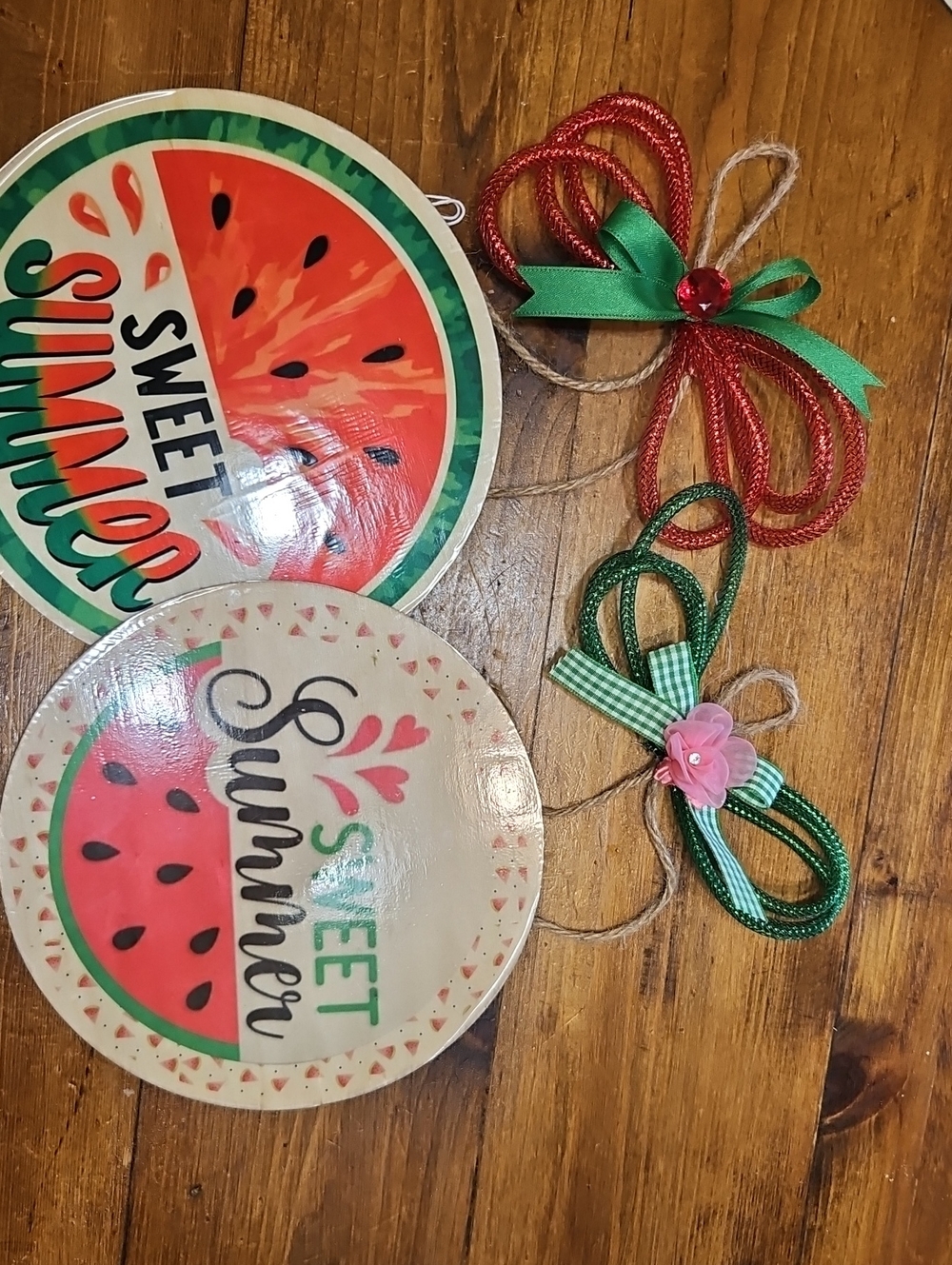 Sweet Summer Watermelon Hanging Party Signs - Green & Red